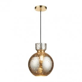 Eloise Mercury Glass Ceiling Pendant Light - Brass