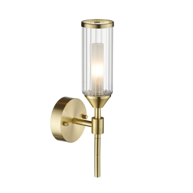 Luxia Flute Glass Wall Light - Satin Brass