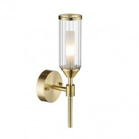Flute Glass Wall Light - Satin Brass