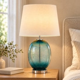 Luxia Georgia Glass Table Lamp - Teal