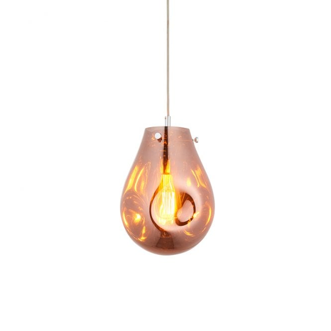 Luxia Giselle Glass Ceiling Pendant Light - Metallic Copper