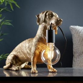 Gracey The Dachshund Table Lamp - Gold