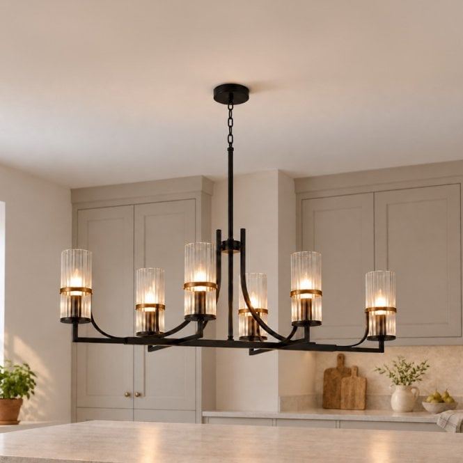 Luxia  Hartford Glass Chandelier - Black