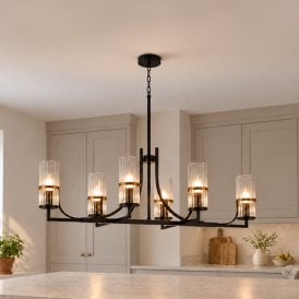 Luxia Hartford Glass Chandelier - Black