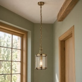 Luxia Haven Glass Ceiling Pendant Light - Antique Brass