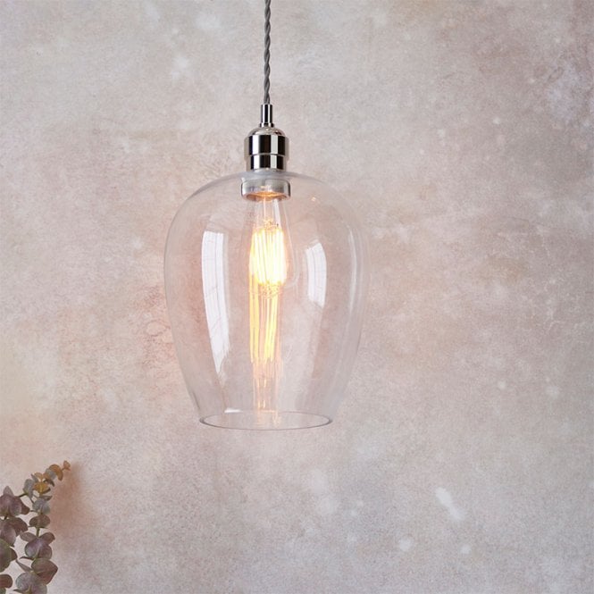 Luxia Heidi Glass Ceiling Pendant Light - Polished Nickel