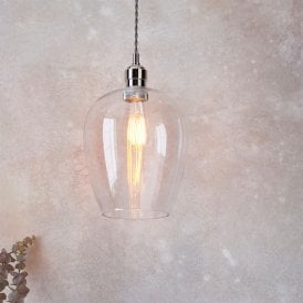 Heidi Glass Ceiling Pendant Light - Polished Nickel