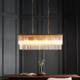 Luxia Holly Glass Bar Ceiling Pendant Light - Brass