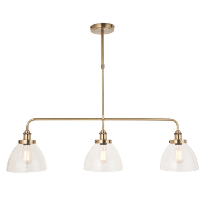 Luxia Horton Glass Bar Ceiling Pendant Light - Antique Brass