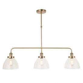 Horton Glass Bar Ceiling Pendant Light - Antique Brass