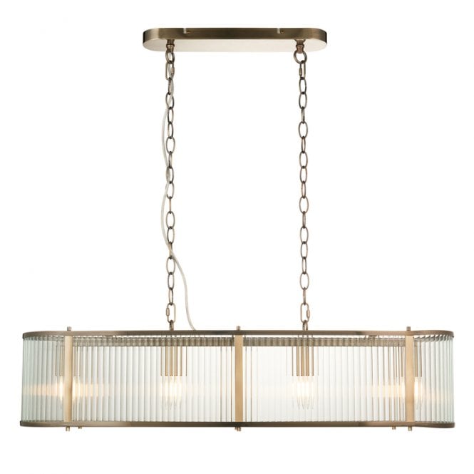 Luxia Hudson Glass Bar Ceiling Pendant Light - Antique Brass