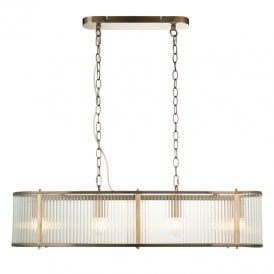 Hudson Glass Bar Ceiling Pendant Light - Antique Brass