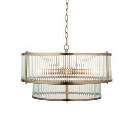 Hudson Glass Ceiling Pendant Light - Antique Brass