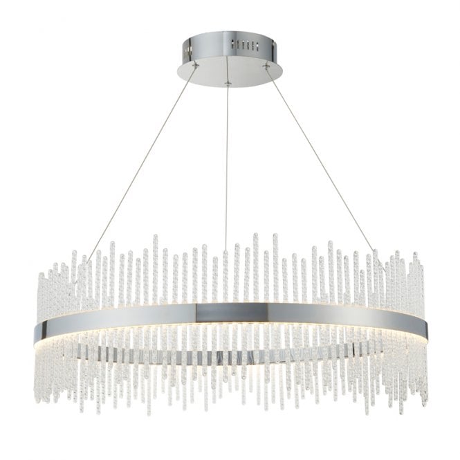 Luxia Langham 700 LED Glass Chandelier - Polished Chrome