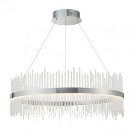 Langham 700 LED Glass Chandelier - Polished Chrome