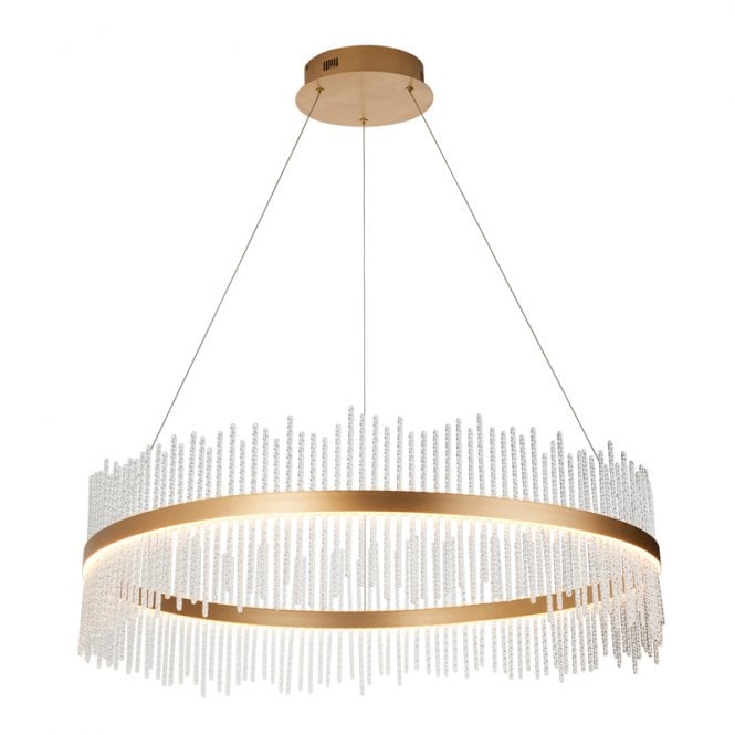 Luxia Langham 890 LED Glass Chandelier - Brushed Gold
