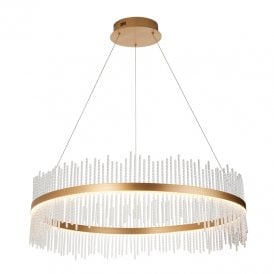 Langham 890 LED Glass Chandelier - Brushed Gold