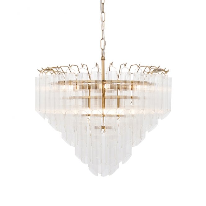 Luxia Lautrec Glass Chandelier - Satin Brass