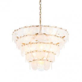 Lotte Glass Chandelier - Antique Gold