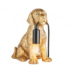 Luna The Labrador Table Lamp - Antique Gold