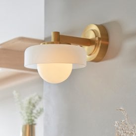 Luxia Missy Glass Wall Light - Brass