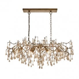 Rain Glass Bar Ceiling Pendant Light - Aged Gold