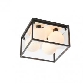 Sarratt Bathroom 4 Light Flush Ceiling Light - Matt Black