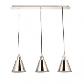 Sidney 3 Light Bar Ceiling Pendant - Bright Nickel