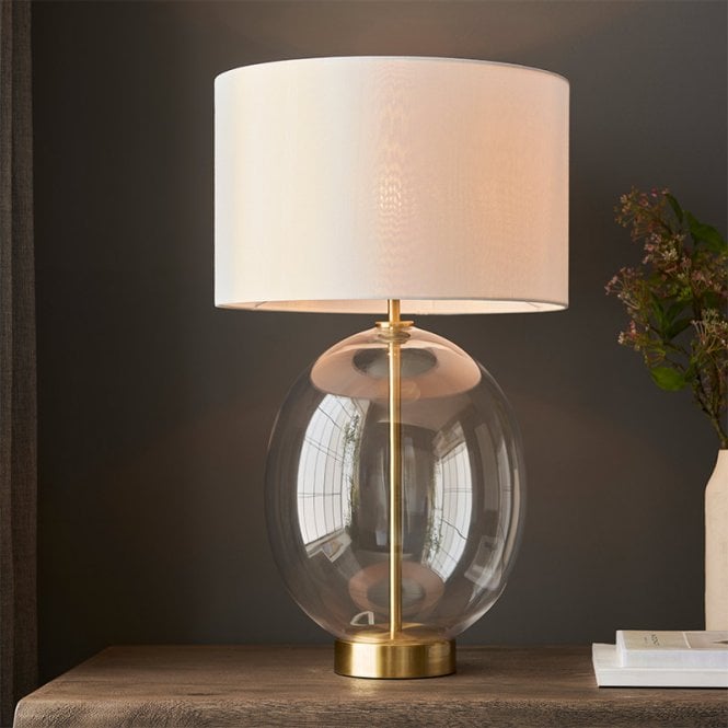 Luxia Skye Touch Glass Table Lamp - Satin Brass