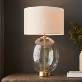 Skye Touch Glass Table Lamp - Satin Brass