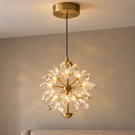 Luxia Sonoma LED Glass Ceiling Pendant Light - Satin Brass