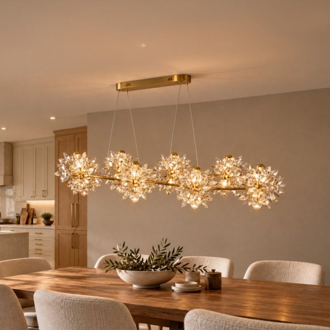 Luxia Sonoma LED Glass Chandelier - Satin Brass