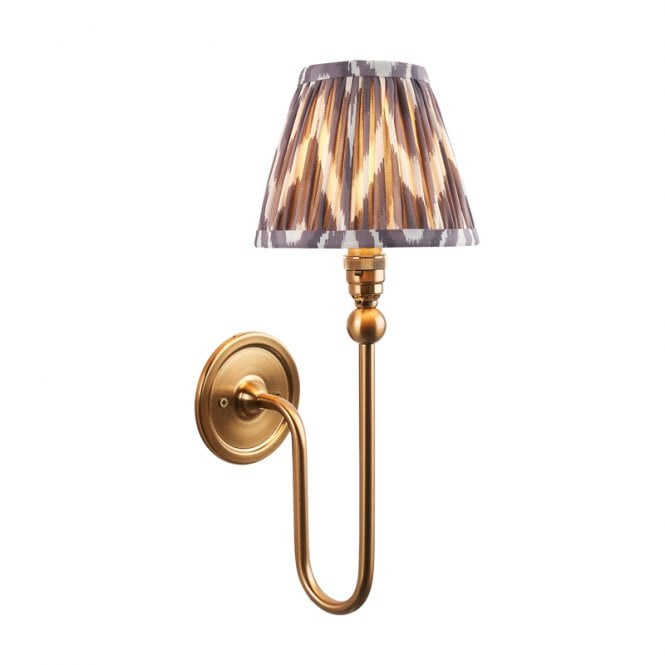 Luxia Sudbury Wall Light - Brushed Brass with Grey Shade