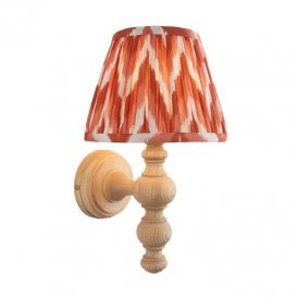 Tetbury Wall Light - Light Wood with Orange Shade