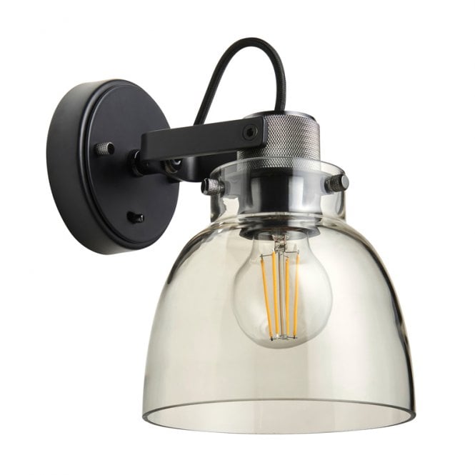 Luxia Tilly Tinted Glass Wall Light - Black Chrome