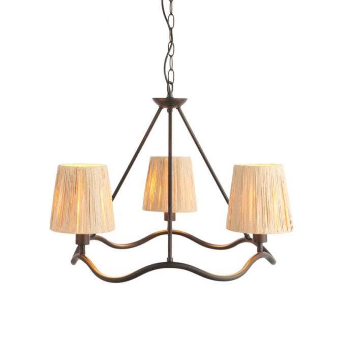 Luxia Tiverton 3 Arm Ceiling Pendant Light - Matt Black