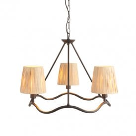 Tiverton 3 Arm Ceiling Pendant Light - Matt Black