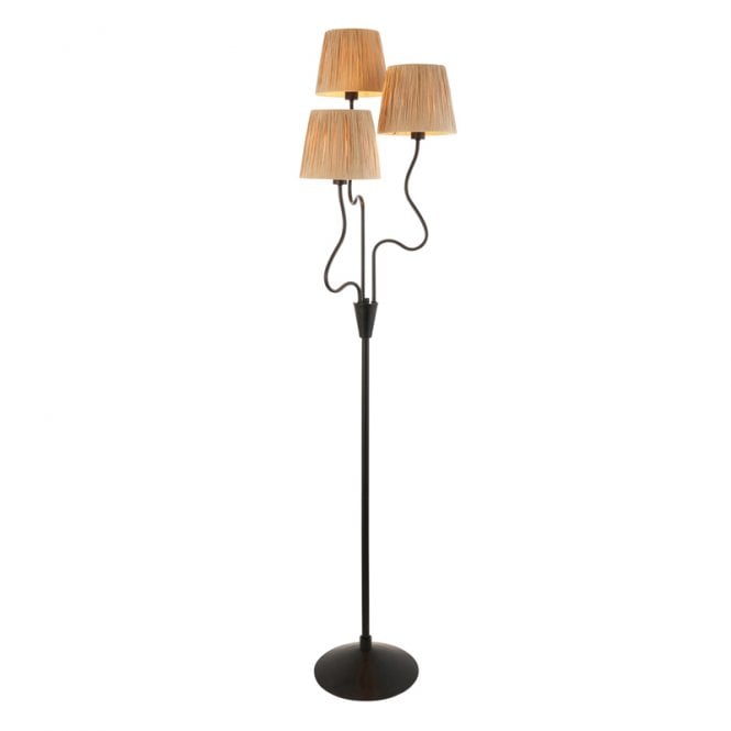 Luxia Tiverton 3 Light Floor Lamp - Matt Black