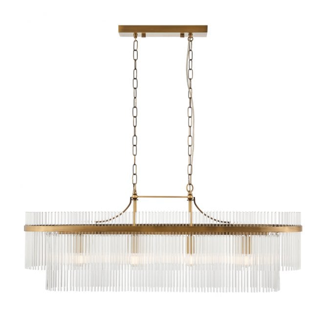 Luxia Torquay Glass Bar Ceiling Pendant Light - Antique Brass