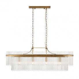 Torquay Glass Bar Ceiling Pendant Light - Antique Brass