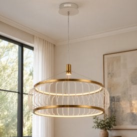 Luxia Tucson LED Ceiling Pendant Light - Satin Brass
