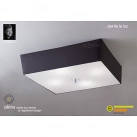 M0785 Akira 4 Light Flush Ceiling Fitting With Black Shade And Polished Chrome Finish