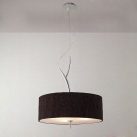 M1133/BS Eve 3 Light Low Energy Ceiling Pendant in Polished Chrome Finish with Black Shade