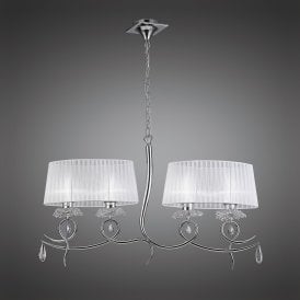 M5272 Louise 4 Light Linear Ceiling Pendant in Polished Chrome Finish with Crystal Accents