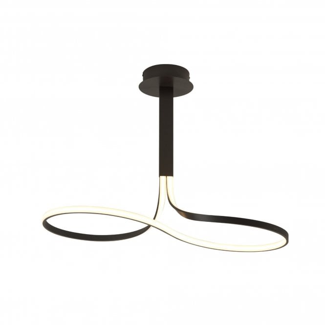 Mantra M5825 Nur Single LED Semi Ceiling Light in Oxide Brown Finish with Frosted Acrylic
