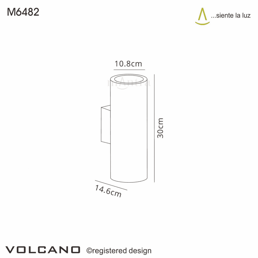 Mantra Volcano 2 Light Outdoor Wall Fitting in Anthracite Finish