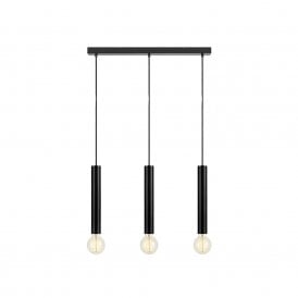 400350 Sencillo 3 Light Bar Ceiling Pendant in Black Finish