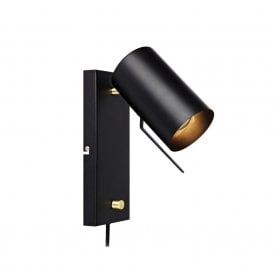 41590 Carrie Reading Light In Black Finish with Plug