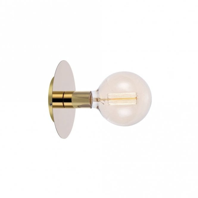 Markslojd 41607 Disc Single Light Semi-Flush Light Fitting In Polished Brass Finish With Plug