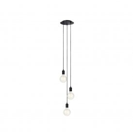 41680 Sky 3 Light Ceiling Cluster Pendant In Black Finish